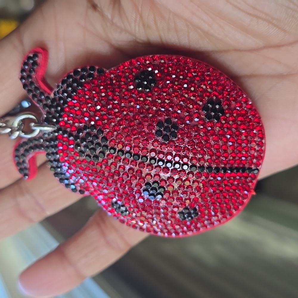 Red Rhinestone Ladybug Keychain - Picture 4 of 5